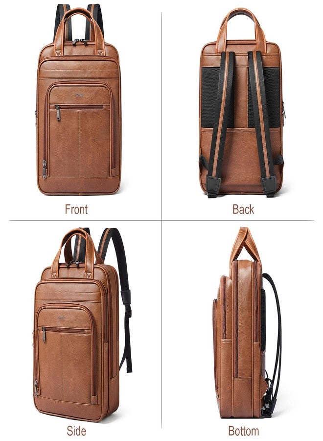 Shrrie 15.6" Laptop Backpack,Business Work Backpack Briefcase,Durable Computer Backpack for Office,Travel,College,Two-toned Brown - Image 4