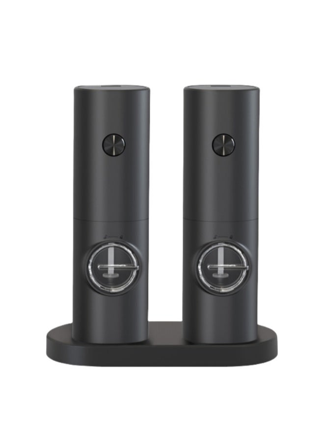 Electric Grinder Set of 2 – Adjustable Salt & Pepper Mills with LED Light and Storage Stand (Battery Not Included) - Image 1