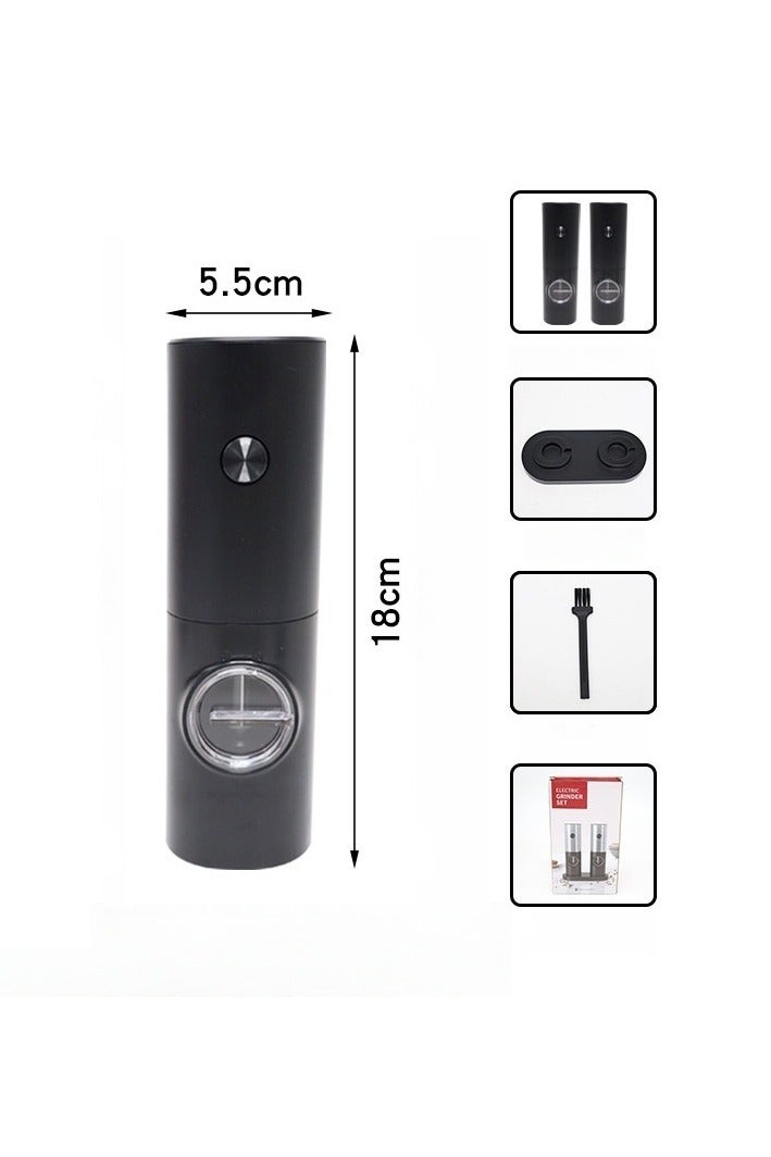 Electric Grinder Set of 2 – Adjustable Salt & Pepper Mills with LED Light and Storage Stand (Battery Not Included) - Image 2