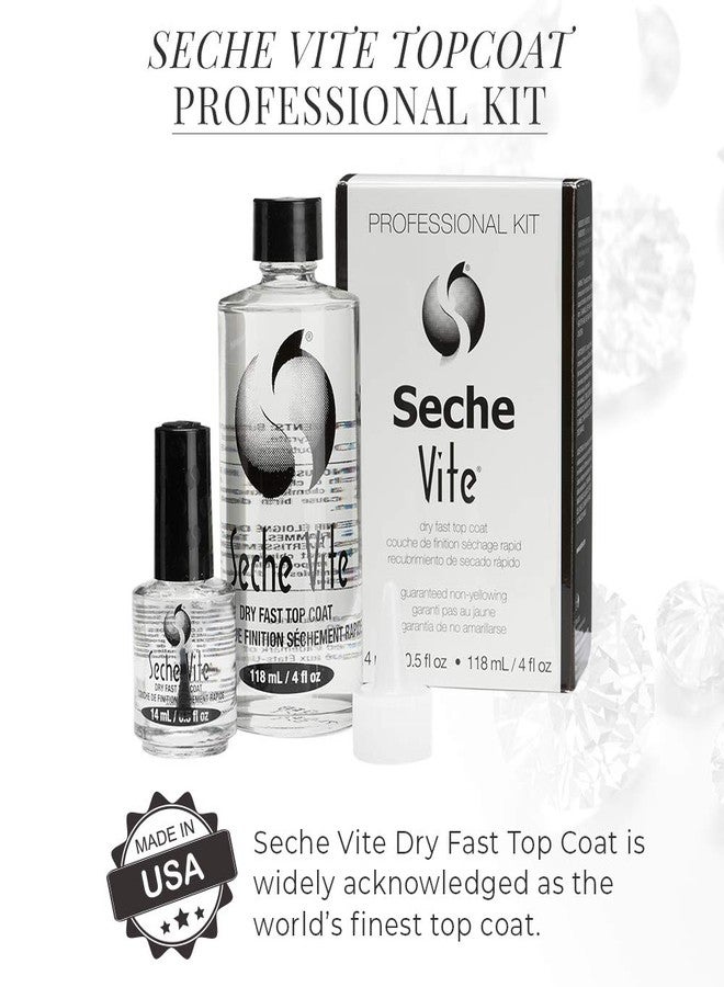 Seche Vite Professional Refill Kit, High-Gloss Clear Top Coat for Natural Nails, Artificial Gels Fiberglass Acrylic Extensions, Quick-Dry Long-Lasting Shine, 1 Kit - Image 3