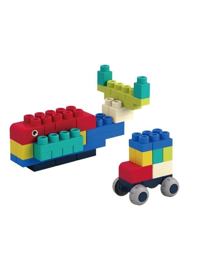 ستيم مكعبات بناء ناعمة من ستيم، 80 قطعة: متعة إبداعية للأعمار من 3 سنوات فما فوق - أزرق - Image 4