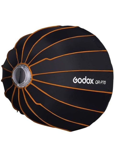 Godox QR-P70 70cm Quick-Release Parabolic Softbox – Deep Soft Light Modifier for Studio Flash & LED Lights (Bowens Mount)