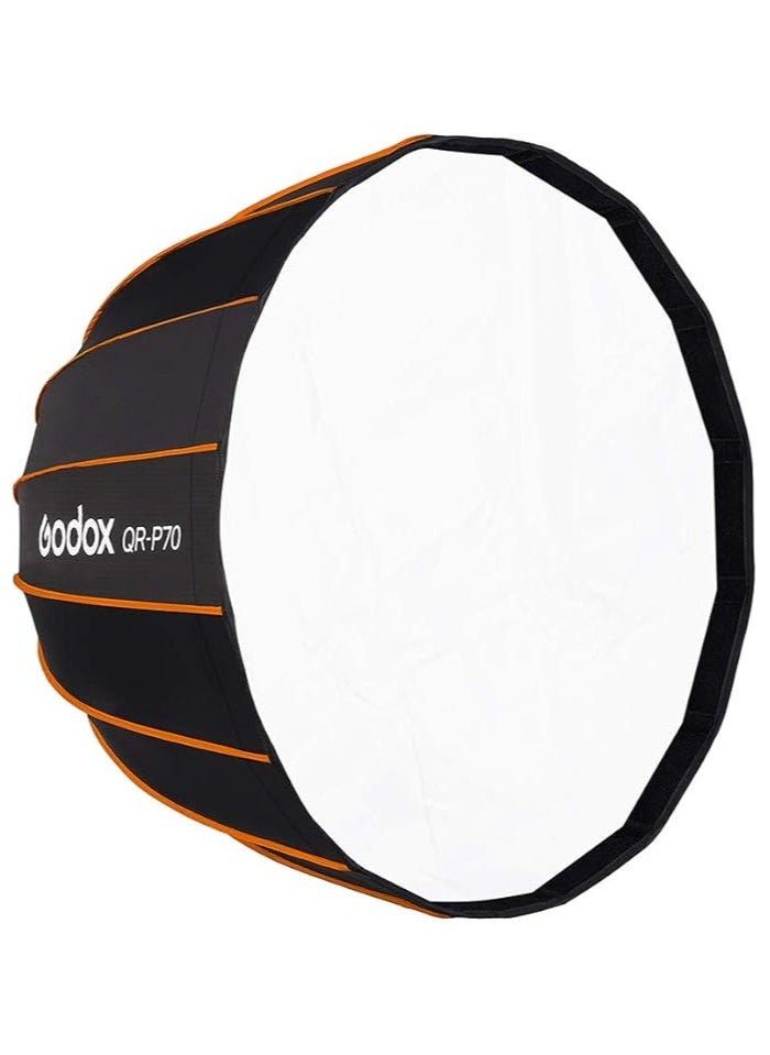 Godox - Godox QR-P70 70cm Quick-Release Parabolic Softbox – Deep Soft Light Modifier for Studio Flash & LED Lights (Bowens Mount) - Image 1