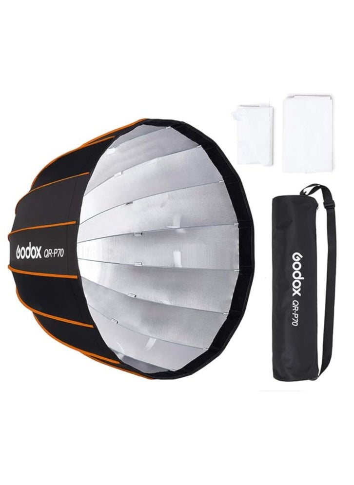 Godox - Godox QR-P70 70cm Quick-Release Parabolic Softbox – Deep Soft Light Modifier for Studio Flash & LED Lights (Bowens Mount) - Image 1