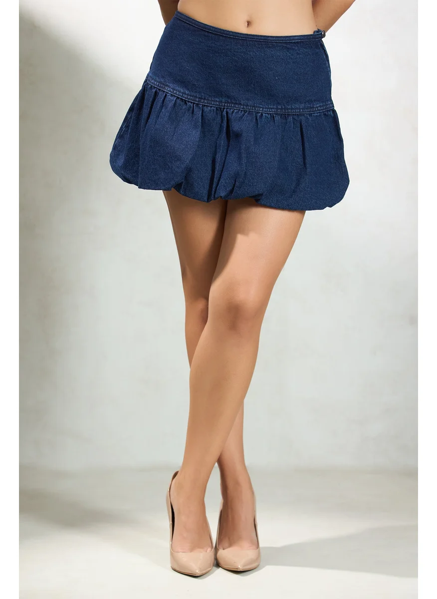 فيرجيو Virgio Women Cotton Mini Length Solid Skirt