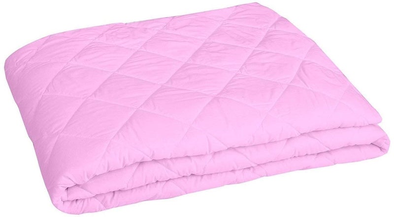 Homespun Quilted Triple Layered 100 Waterproof Dustproof and Cooling Microfiber Infused King Size Double Bed Mattress Protector Pink Color 72x78 inches - Image 3