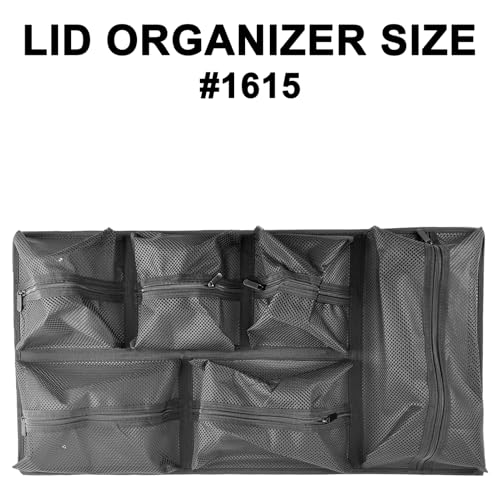 LAFENLIN UPGRADED Lid Organizer for Pelican 1615 Case [Max Capacity, Secure Transit] - 6-Pocket Thick Mesh Panel for Professional Photographers & Divers, Includes Screws & Hook and Loop - Image 2