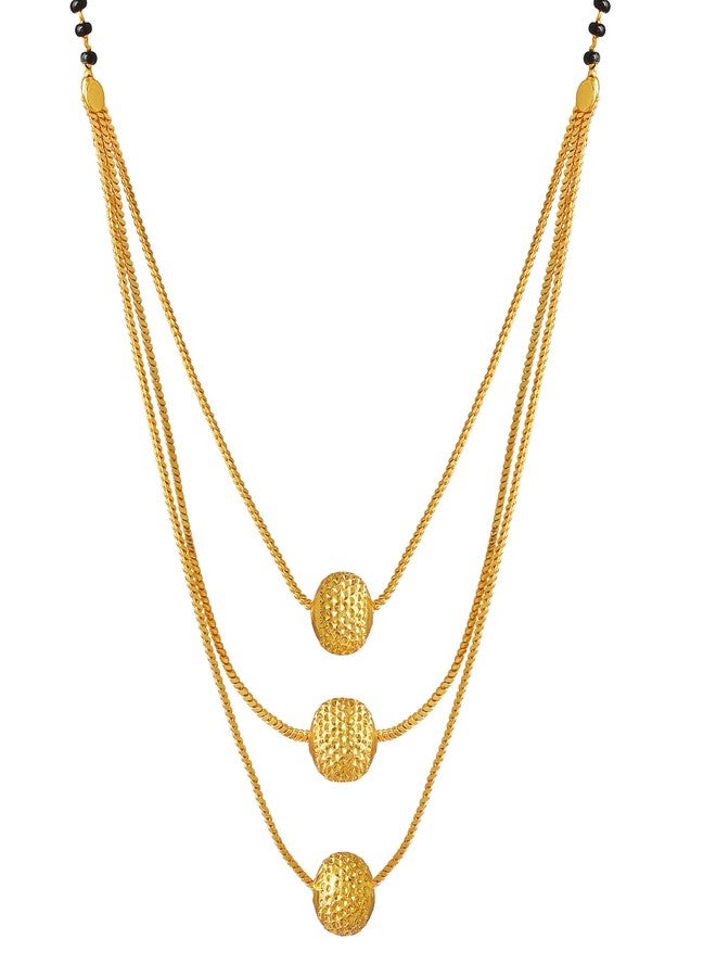 Memoir Gold plated Carved beads Jahnvi Fashion Mangalsutra Women (MSRM6542-A) - Image 1