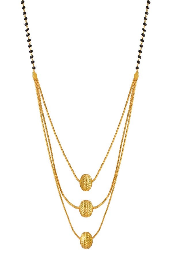 Memoir Gold plated Carved beads Jahnvi Fashion Mangalsutra Women (MSRM6542-A) - Image 2