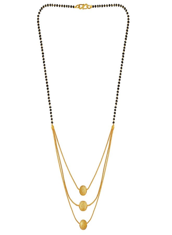 Memoir Gold plated Carved beads Jahnvi Fashion Mangalsutra Women (MSRM6542-A) - Image 3