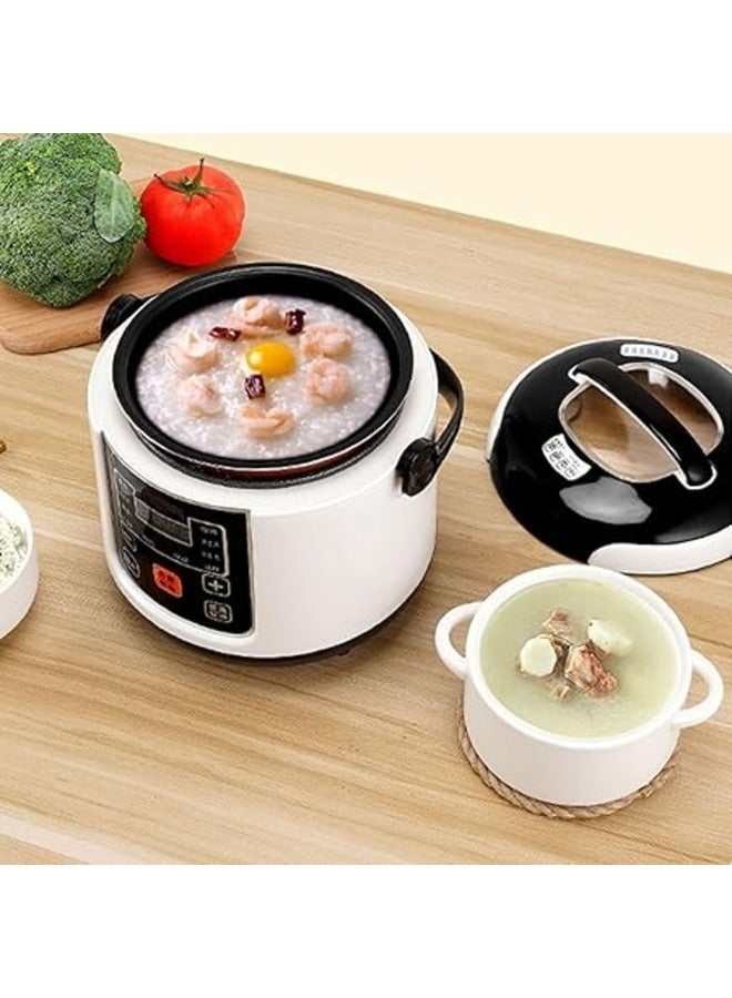 Mini Rice Cooker 2L Portable Non-stick Multifunctional Travel Rice Cooker with Inner Pot Steamer  - Image 3