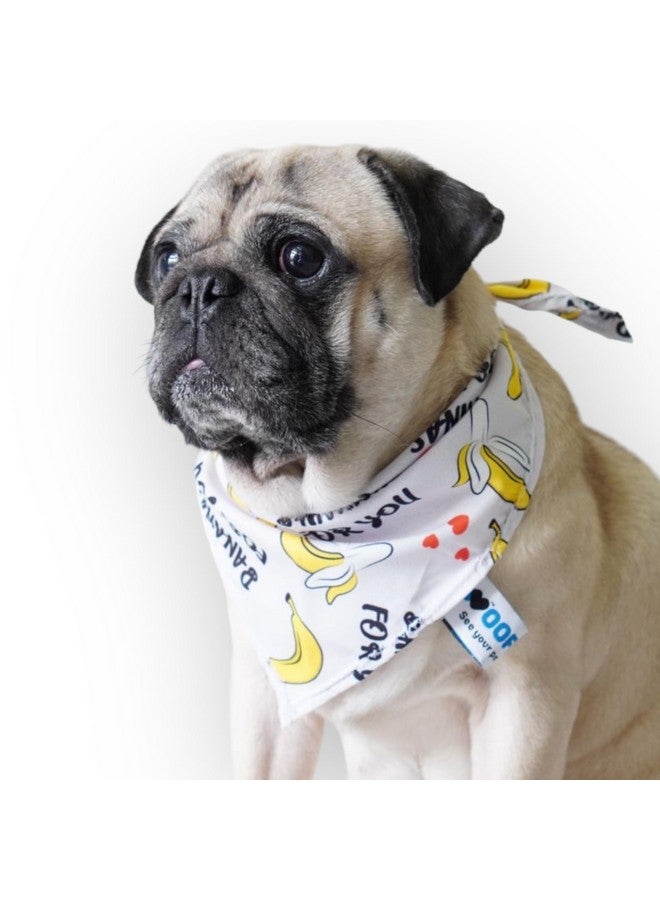 W Brings Bananas For You Dog Bandana | This Stunning Gorgeous Dog Bandana Scarf Is Perfect For Your Daily Walks. One Size Fits All. - Image 2