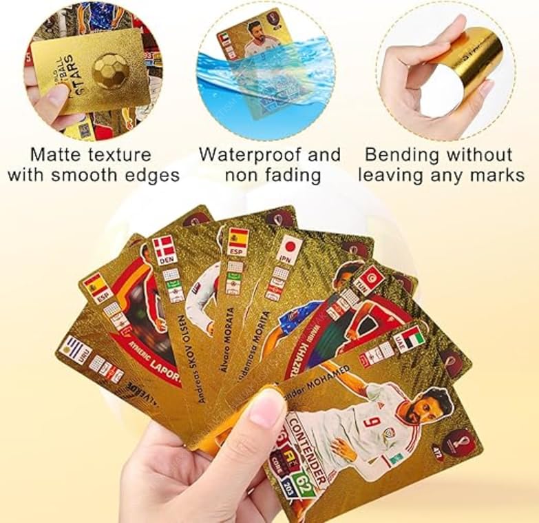 SHAKTISM World Football Star Gold Cards, Soccer Trading Card 2024 World Cup Football Star UEFA Champions League, Pack of 55 - Image 3