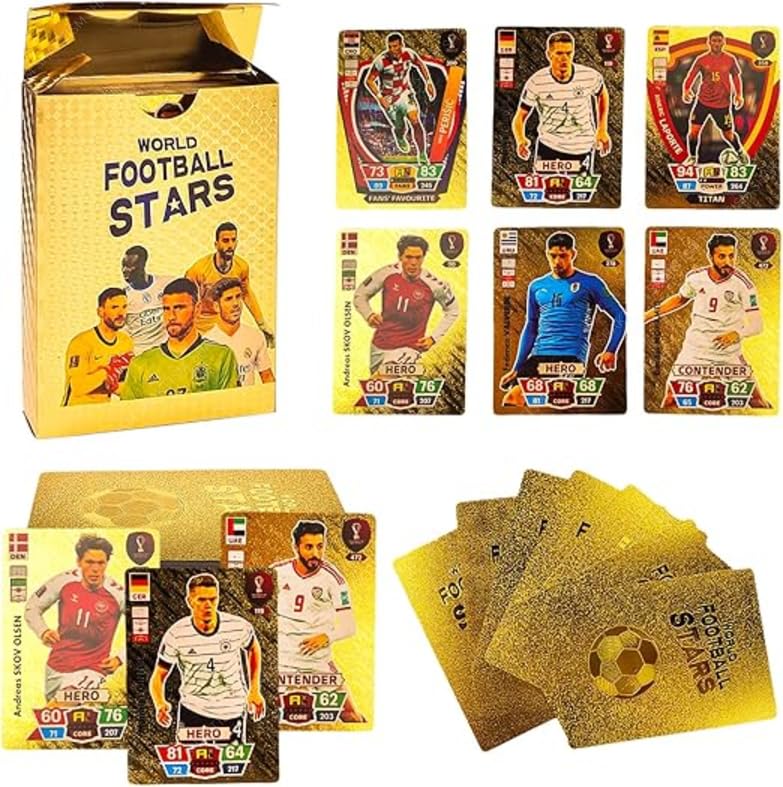 SHAKTISM World Football Star Gold Cards, Soccer Trading Card 2024 World Cup Football Star UEFA Champions League, Pack of 55 - Image 4