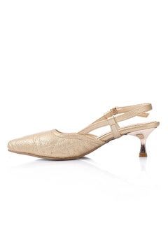 Mr.joe Mr Joe Gold Slingback Kitten Heels – Elegant & Comfortable for Any Occasion - 3020  - Image 5