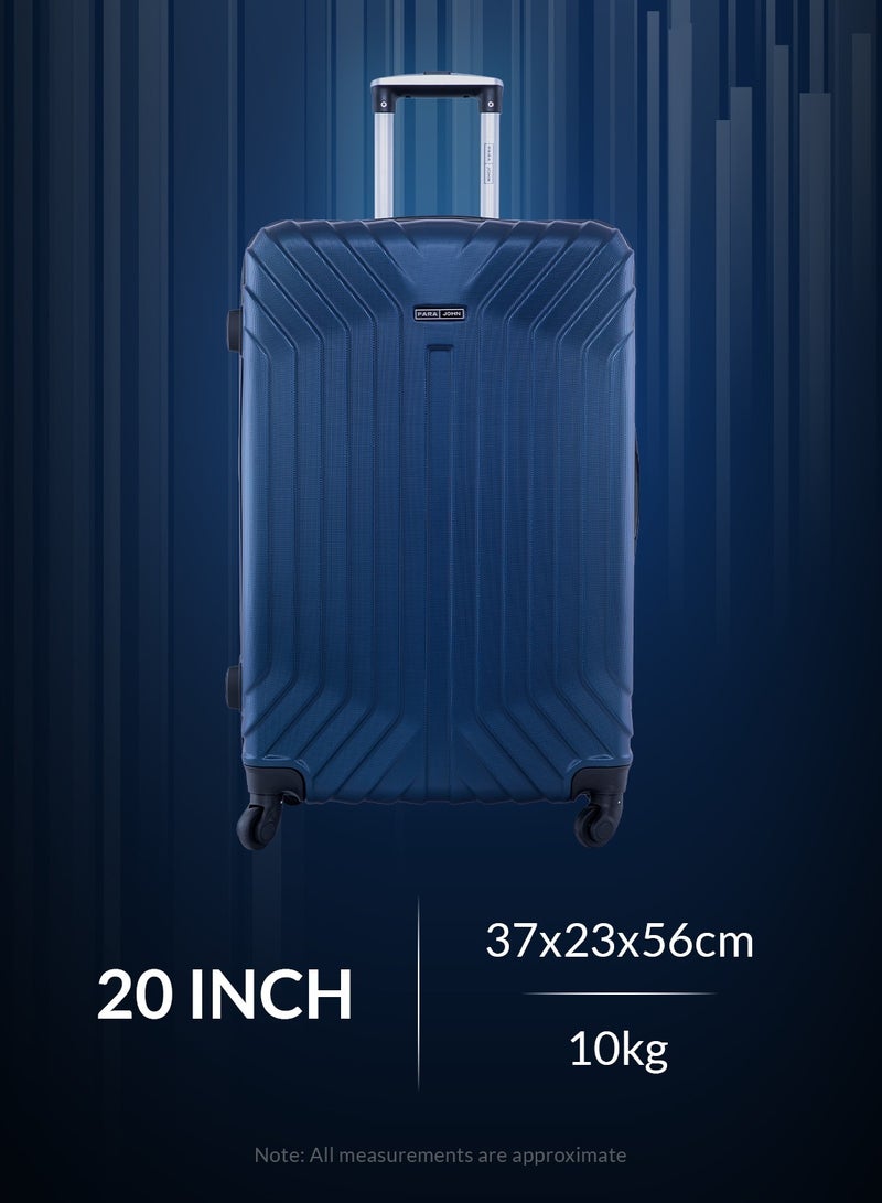 PARAJOHN Winso Cabin Size ABS Hardside Spinner Luggage Trolley 20 Inch Navy  - Image 3