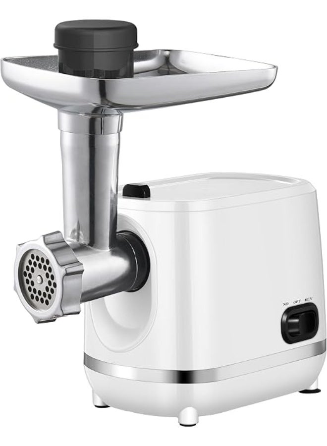 عفرا Electric Meat Grinder 1200W, Stainless Steel Cross Blade, 3 Cutting Discs, Sausage & Kibbeh Attachment, Heavy Duty Kitchen Mincer – AF-1200MGWT, 2 Year service Warranty 1200 W AF-1200MGWT white - Image 1