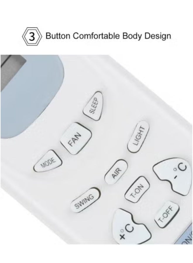 TIGER Universal AC Remote Control Compatible with Gree Air Conditioner Models | Easy-to-Use Replacement Remote for Cooling & Heating Functions | Multi-Function Air Conditioner Controller with LCD Display | Durable & Reliable Remote for Efficient Climate Control | Ideal for Home & Office Use  - Image 2