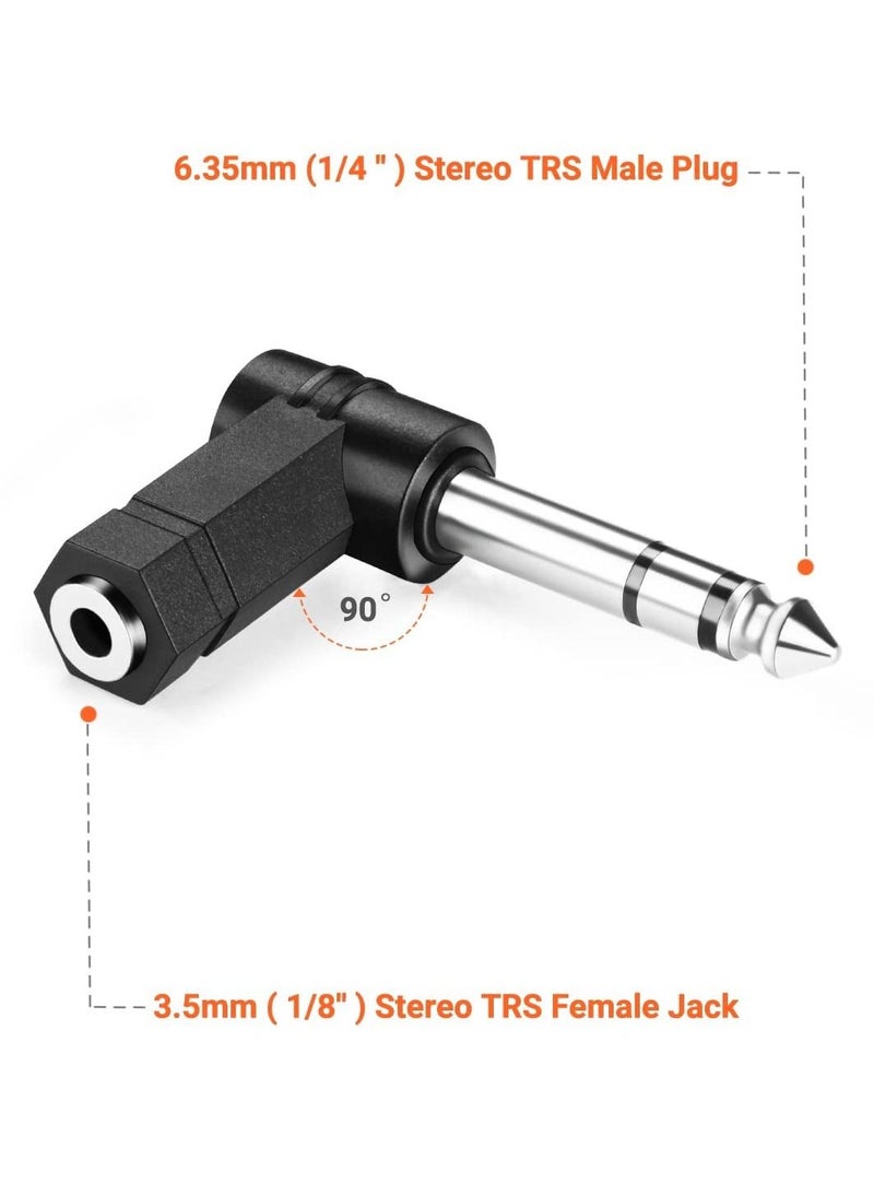 Y&D 6 PCS 3.5mm Right Angle Male to Female Audio Adapter Converter TRS Stereo Jack Plug AUX Connector Compatible with Headset, Tablets, MP3 Players, Game Controller, Speakers - Image 5