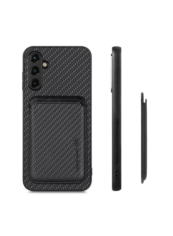 اس-توب جراب لهاتف Samsung Galaxy A54 5G مصنوع من ألياف الكربون والجلد مع بطاقة مغناطيسية من Magsafe - Image 2