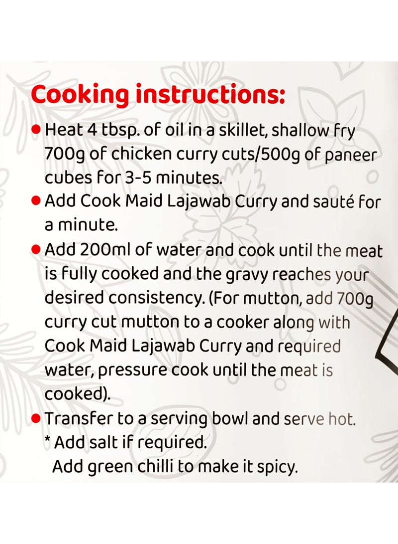 COOKMAID | Lajawab Gravy | Ready to Cook | No Preservatives | Vegetarian | Ready Chicken Masala | Ready Paneer Masala Gravy | Instant | Easy Cooking | 300g - Image 4