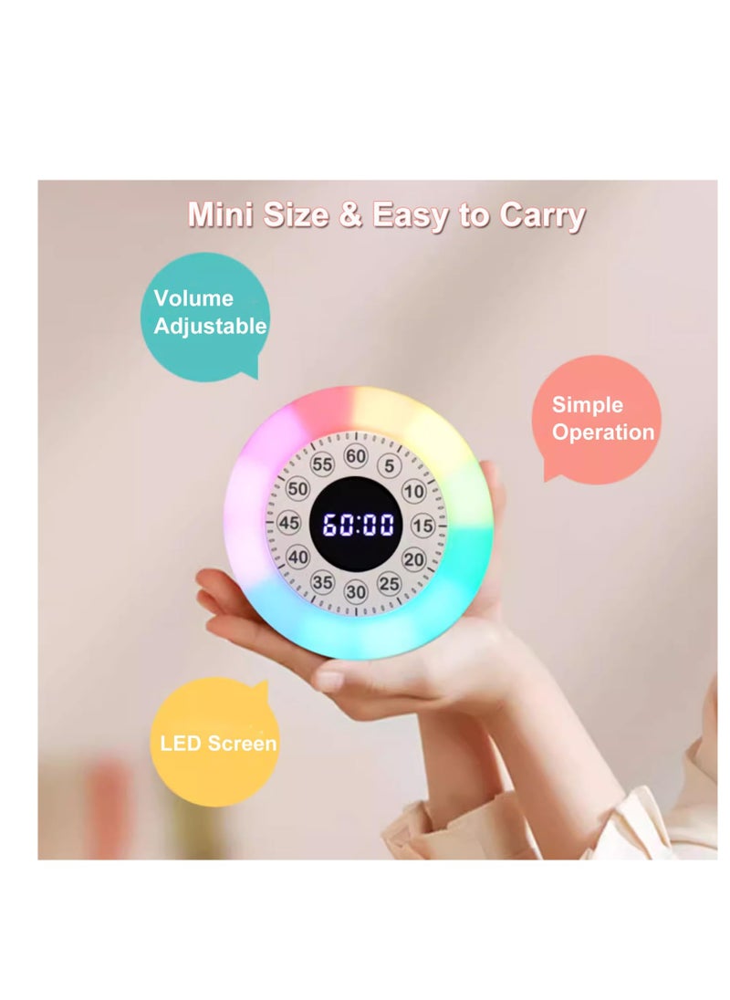 SYOSI - Visual Timer with RGB Light for Kids Rechargeable Toddler Timer Countdown Timers Clock Timer 60 Minute Visual Timer Adults Time Management Tool for Home Classroom Office - Image 1