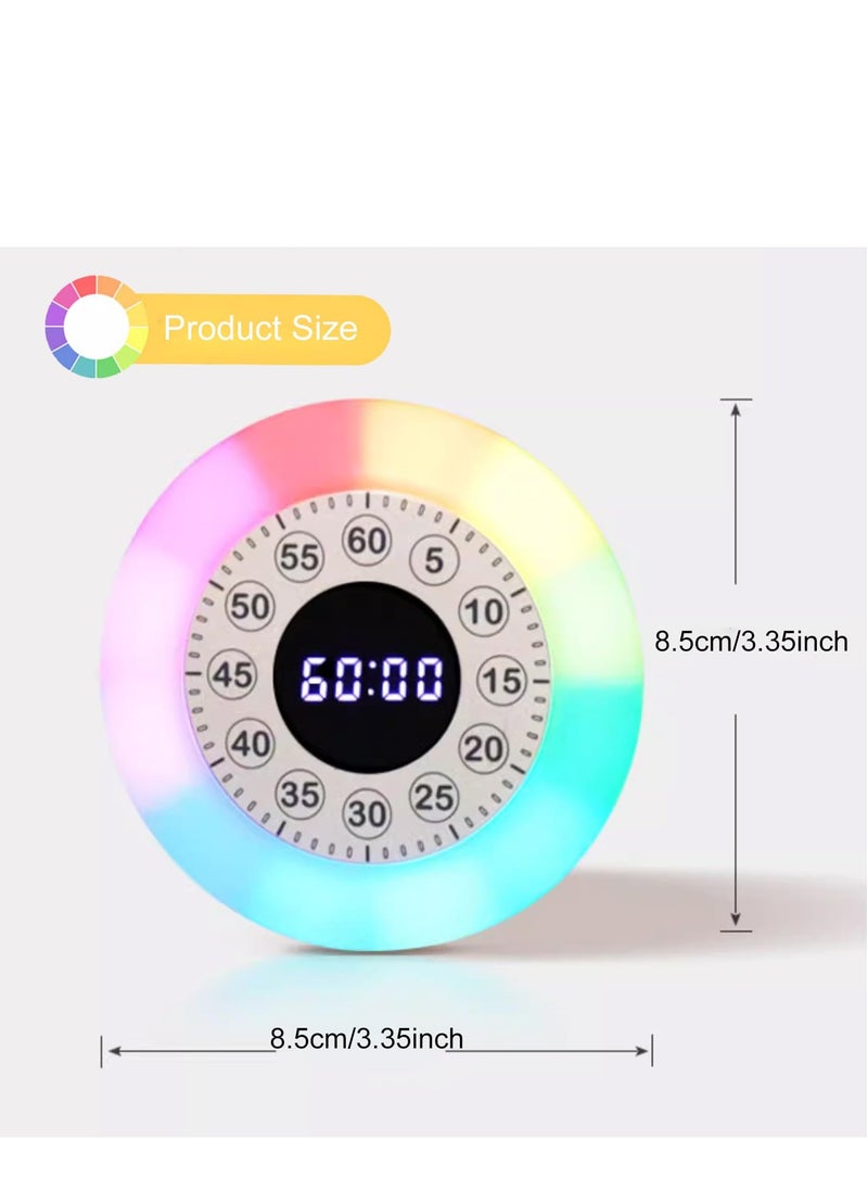 SYOSI - Visual Timer with RGB Light for Kids Rechargeable Toddler Timer Countdown Timers Clock Timer 60 Minute Visual Timer Adults Time Management Tool for Home Classroom Office - Image 1