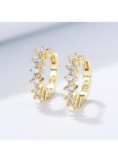 Europe And The United States Circle C- Shaped Diamond Zircon Personality Fashion S925 Sterling Silver Earrings Earrings Ear Jewelry