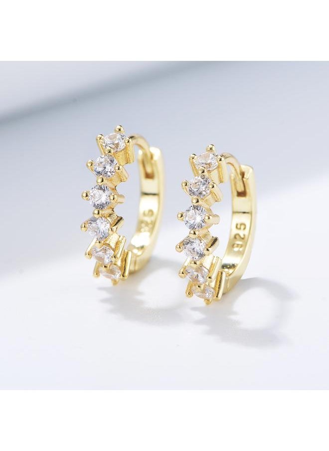 Generic - Europe And The United States Circle C- Shaped Diamond Zircon Personality Fashion S925 Sterling Silver Earrings Earrings Ear Jewelry - Image 1