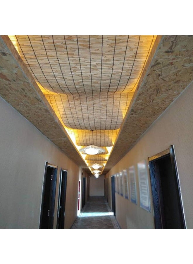 لينجوي ستائر الخيزران الطبيعية المعلقة، ستائر النوافذ المعلقة، ستائر النوافذ الرومانية الملفوفة - Image 4