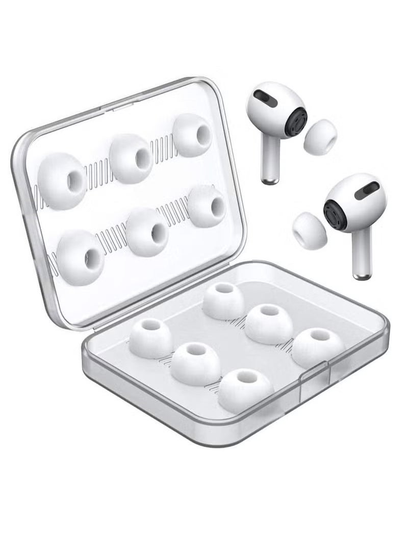 Generic White Earbuds with Portable Storage Box 6 Pairs (S/M/L), Earbud Replacement Silicone Earbuds for Airpods Pro, Fits Charging Box, Non-slip Noise Reduction In-ear Earbuds,  - Image 1