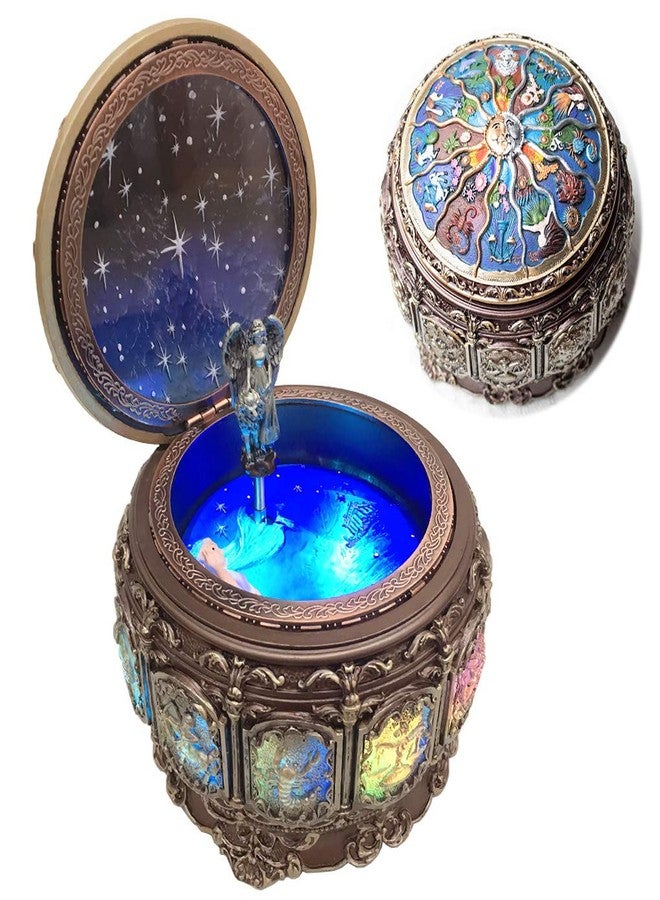 Briskfeel Zodiac Signs Musical Jewelry Box with Rotating Goddess & Soft LED Light Music Box with Sankyo 18-Note Musical Movement | Gift for Jewelry Storage & Music Lovers - Image 1