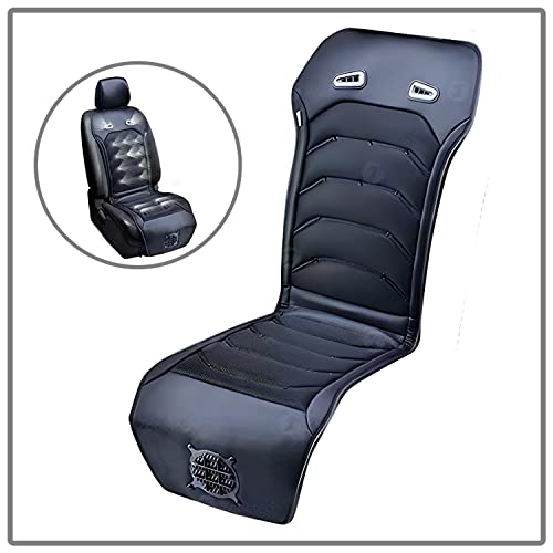 ZONETECH Cooling Car Seat Cushion - Black 12V Automotive Comfortable Massager Cooler Pad-Air Conditioned Air Circulation for Hot Weather - Image 2