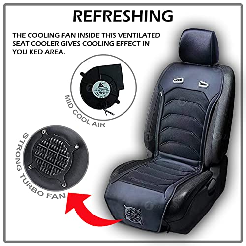 ZONETECH Cooling Car Seat Cushion - Black 12V Automotive Comfortable Massager Cooler Pad-Air Conditioned Air Circulation for Hot Weather - Image 3