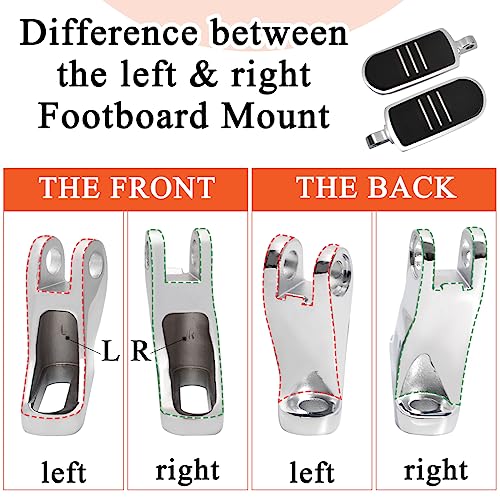 FOVPLUE Passenger Mini Footboard, Passenger Footpegs w/Mount Kit for Harley Touring 1993-2024,for CVO Electra Glide Road Glide Road King Street Glide Ultra Classic Ultra Limited Revival FLH,Chrome#1 - Image 5