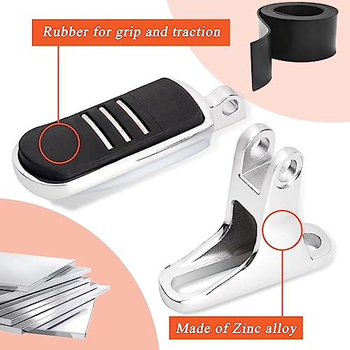 FOVPLUE Passenger Mini Footboard, Passenger Footpegs w/Mount Kit for Harley Touring 1993-2024,for CVO Electra Glide Road Glide Road King Street Glide Ultra Classic Ultra Limited Revival FLH,Chrome#1 - Image 4