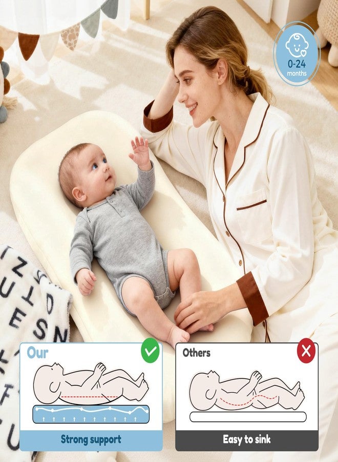 Idudbid Baby Lounger & Snuggle Nest for Newborn 0-24 Months, Baby Nest Supervised Breathable Cotton for Newborn, Breathable Portable Infant Lounnger for Travel and Home, Light Beige (Lounger Cover Included） - Image 5
