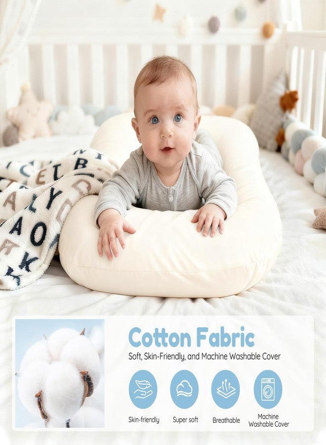 Idudbid Baby Lounger & Snuggle Nest for Newborn 0-24 Months, Baby Nest Supervised Breathable Cotton for Newborn, Breathable Portable Infant Lounnger for Travel and Home, Light Beige (Lounger Cover Included） - Image 3