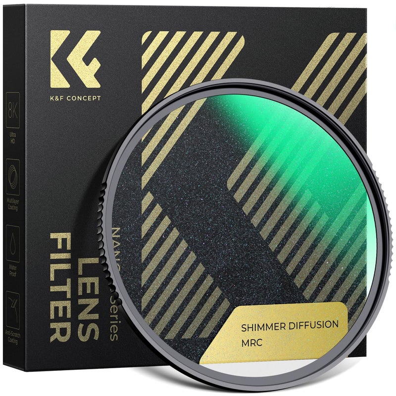 K&F CONCEPT 58mm Shimmer Diffusion 1 Filter Glimmer Glass Effect Filter with 28 Multi-Coatings for Camera Lenses (Nano-X Series) - Image 1