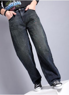 Men Baggy Solid Mid-Rise Stretchable Jeans