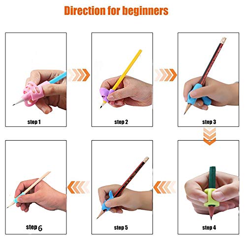 Geenber Pencil Grippers for Kids Handwriting 20Pcs Finger Grips Holder Ergonomic Writing Aid Grip Posture Correction Training Tools for Children Preschoolers Adults(6 Types) - Image 2