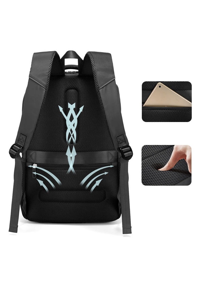 بانجي Bange 1807 polyester unisex travel backpacks laptop waterproof Black  - Image 3