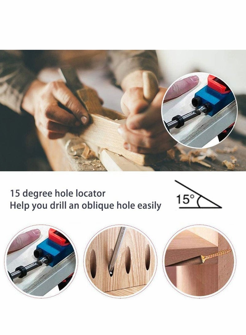 15 Degree Woodworking Angled Hole Fixture Kit, Comes with 6/8/10mm Drive Adapter for Woodworking Angled Drilling, Angle Woodworking Positioner Fixtures 14pcs - Image 4