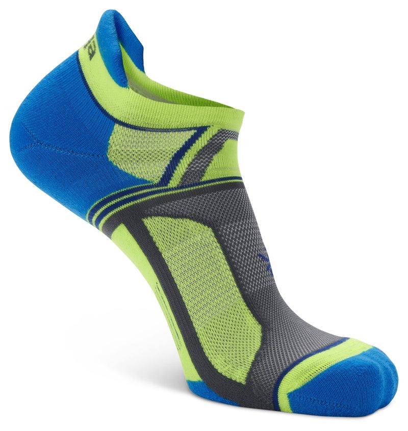 Balega Hidden Contour Upcycled Impact Resistance / Cushioning Performance No Show Athletic Running Socks for Men and Women (1 Pair) Ethereal Blue/Neon Lime, Medium - Image 4