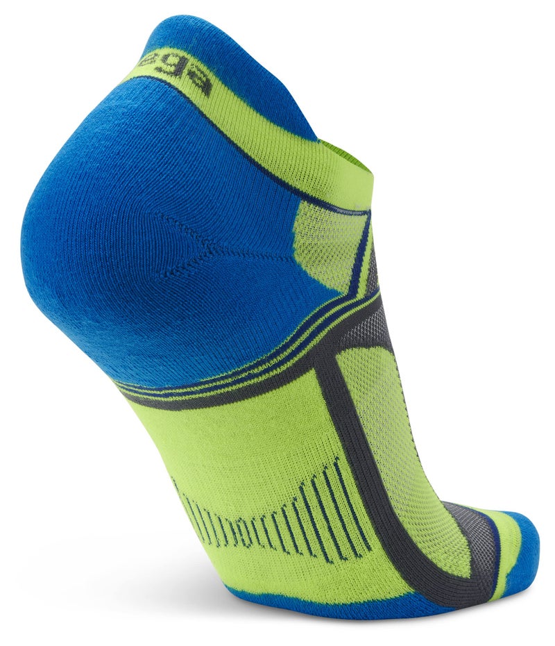 Balega Hidden Contour Upcycled Impact Resistance / Cushioning Performance No Show Athletic Running Socks for Men and Women (1 Pair) Ethereal Blue/Neon Lime, Medium - Image 3