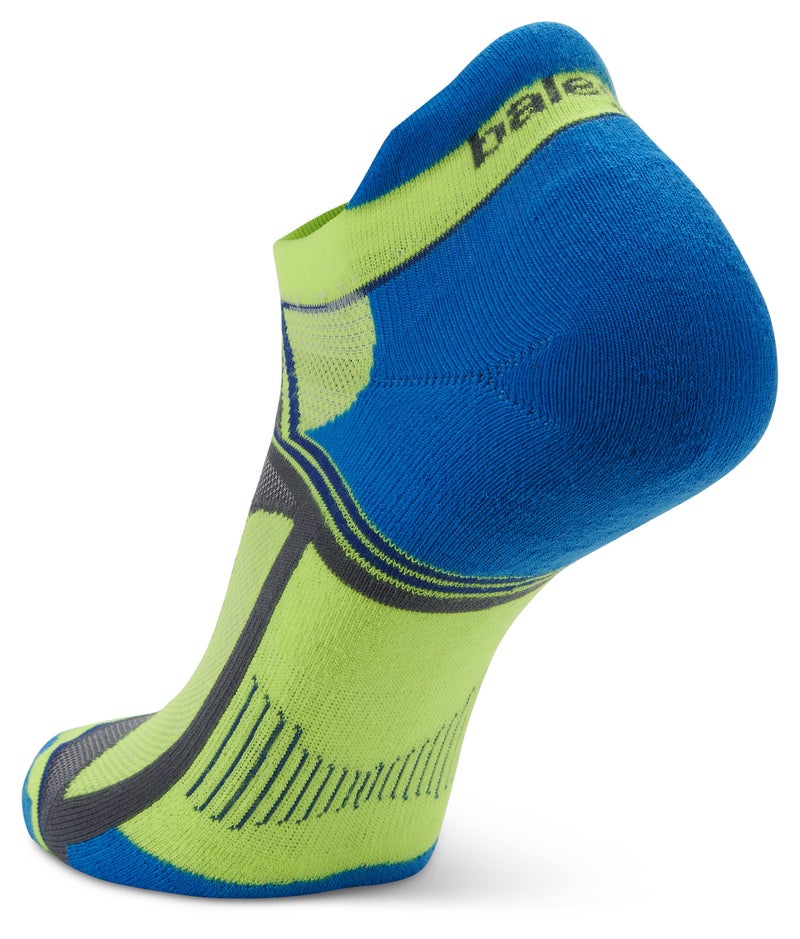 Balega Hidden Contour Upcycled Impact Resistance / Cushioning Performance No Show Athletic Running Socks for Men and Women (1 Pair) Ethereal Blue/Neon Lime, Medium - Image 2