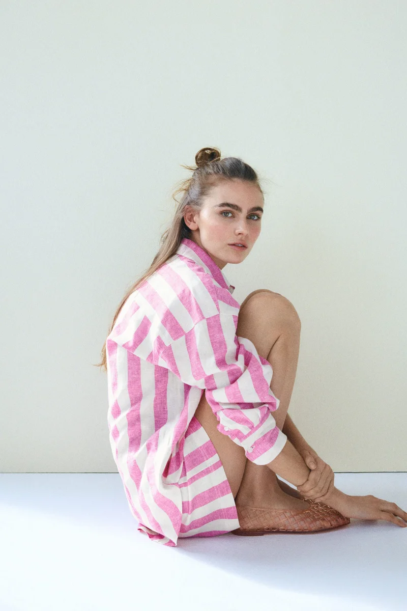 H&M Oversized linen-blend shirt