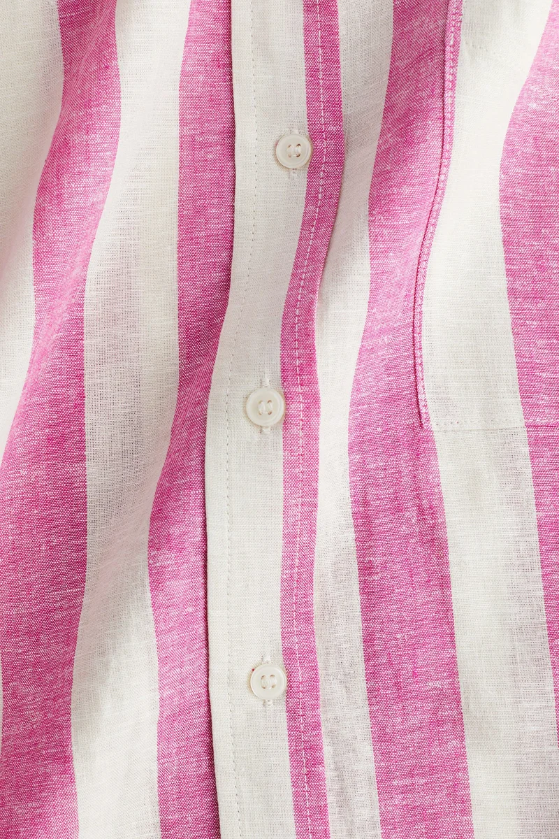 اتش اند ام Oversized linen-blend shirt