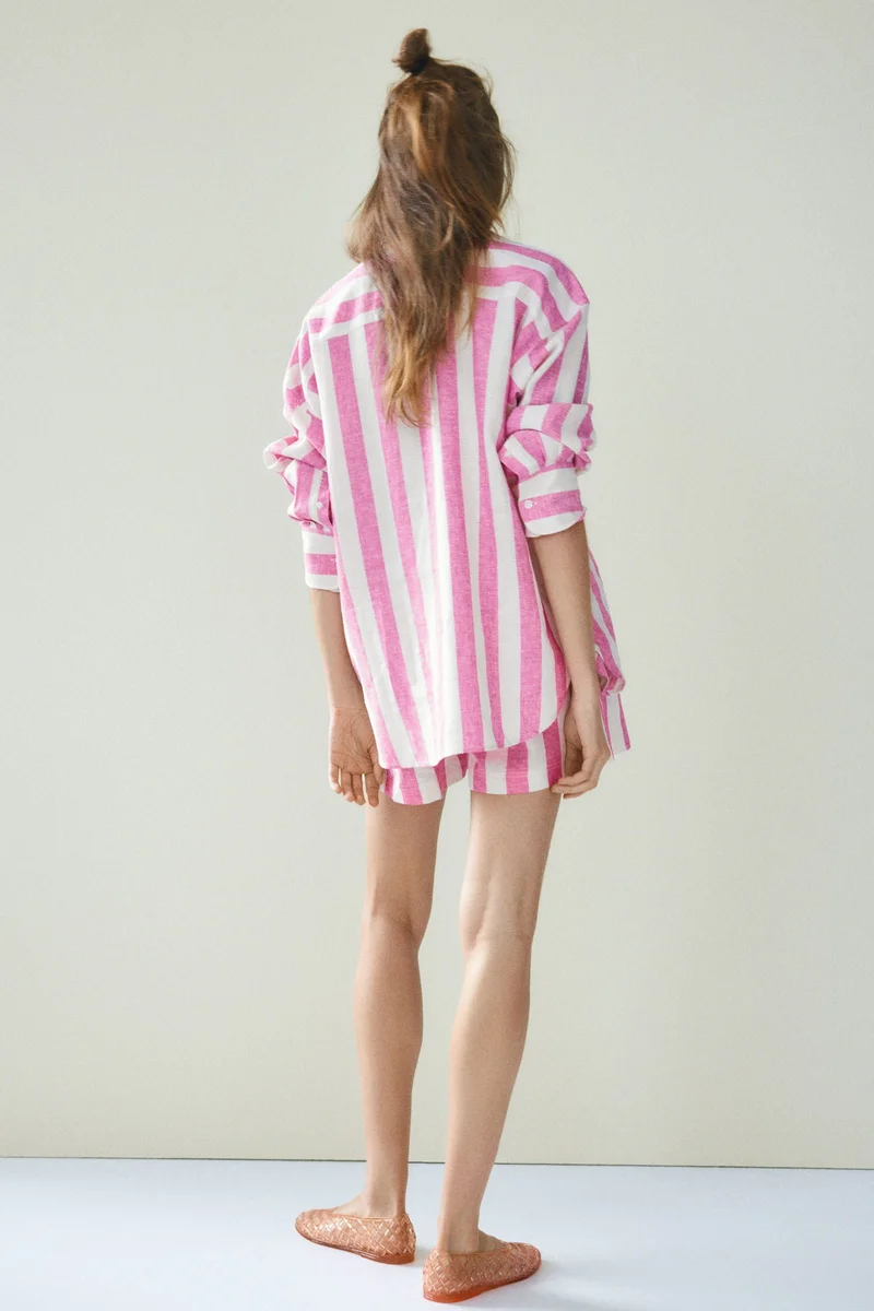 H&M Oversized linen-blend shirt
