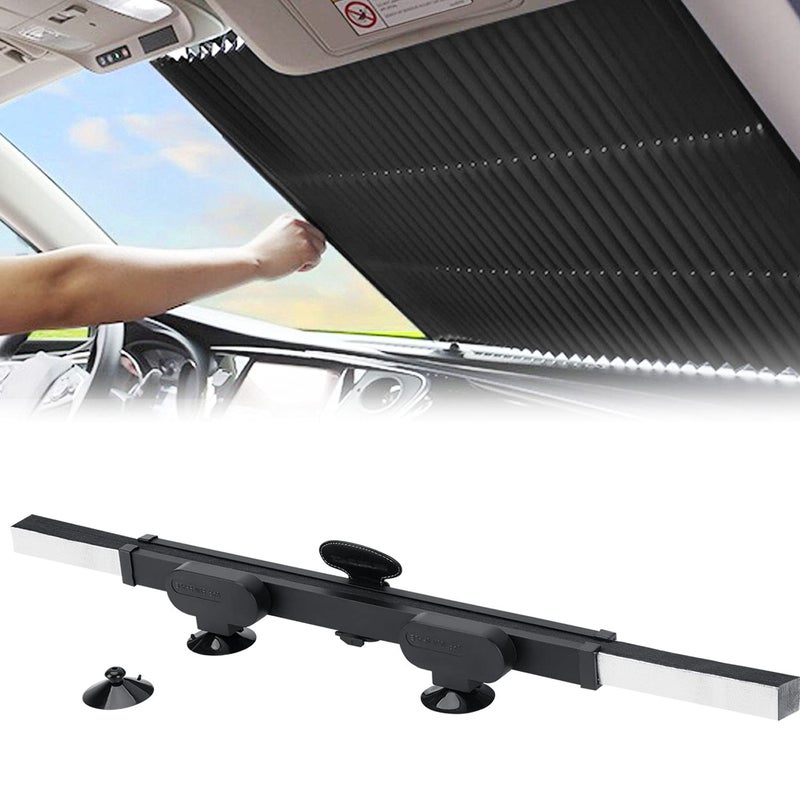 Retractable Windshield Sun Shade for Car Large Sun Visor Protector Blocks 99 UV Rays to Keep Your Vehicle Cool Auto Sunshade Fits Front Window of Various Models with Suction Cups 2021 New - Image 1